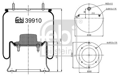 Bellow, air suspension FEBI BILSTEIN 39910