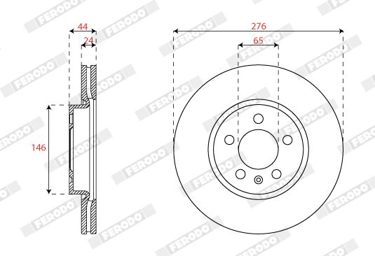 FERODO DDF2664C Brake Disc