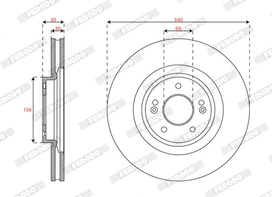FERODO DDF3074C Brake Disc