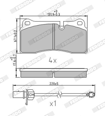 FERODO FDB4195 Brake Pad Set, disc brake