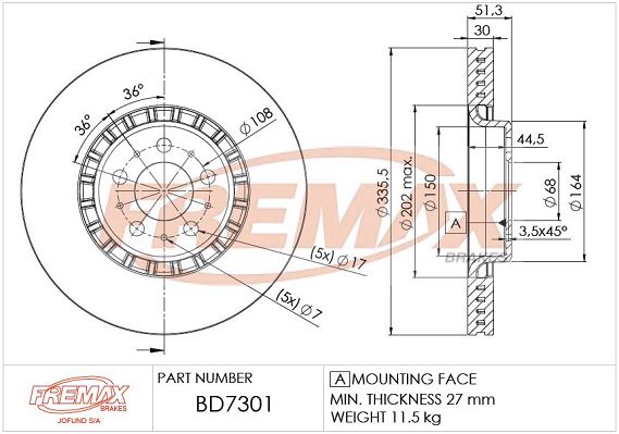 FREMAX BD-7301 Brake Disc