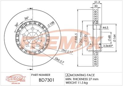 Brake Disc FREMAX BD-7301
