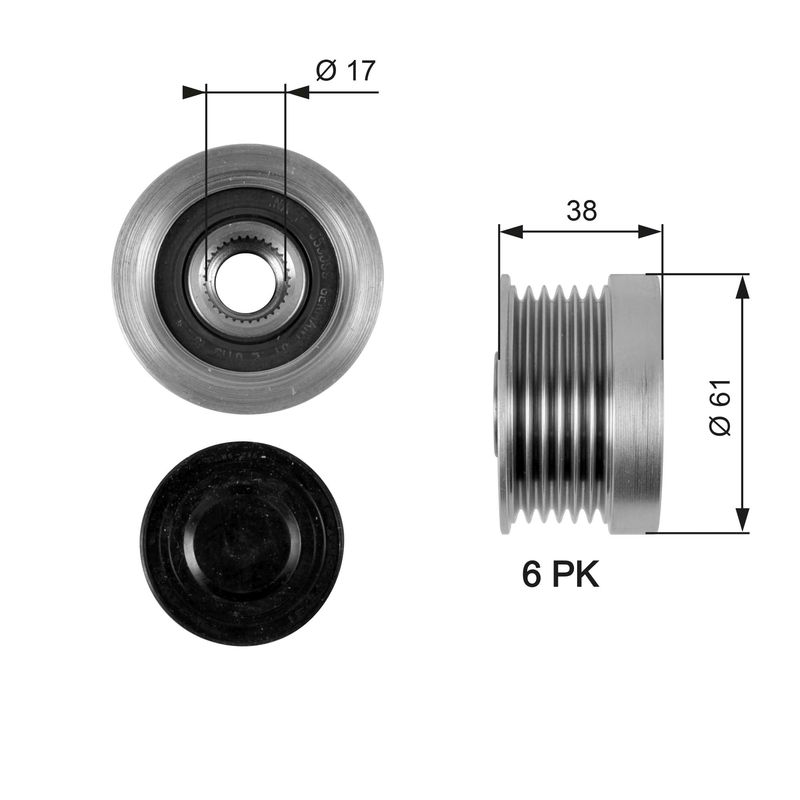 GATES OAP7036 Alternator Freewheel Clutch