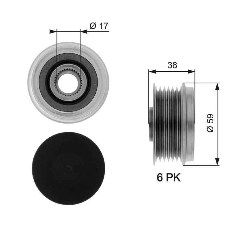 GATES OAP7039 Alternator Freewheel Clutch