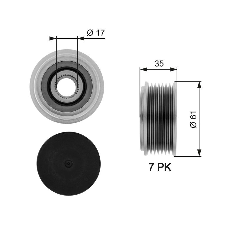 GATES OAP7070 Alternator Freewheel Clutch