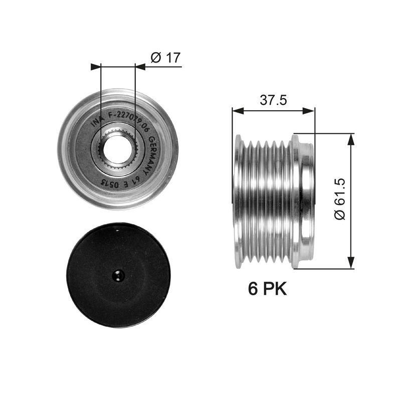 GATES OAP7075 Alternator Freewheel Clutch