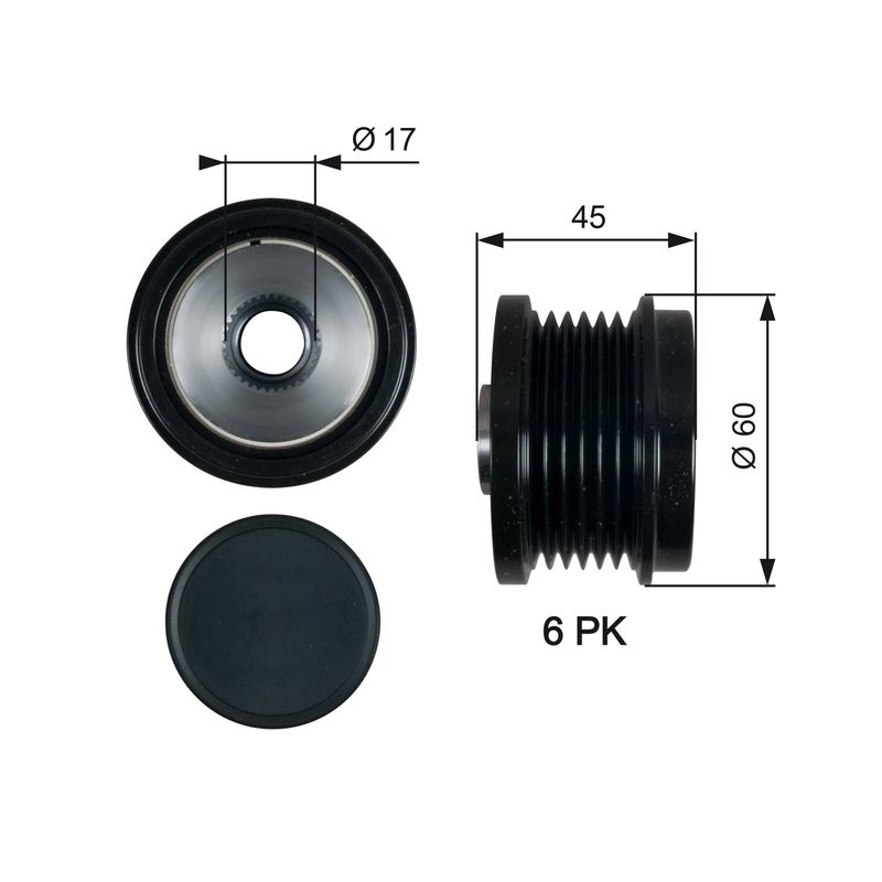 GATES OAP7155 Alternator Freewheel Clutch