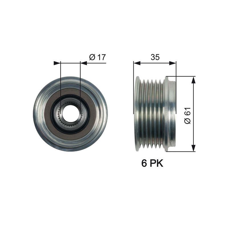 GATES OAP7166 Alternator Freewheel Clutch
