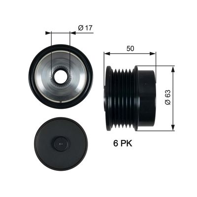 Alternator Freewheel Clutch GATES OAP7186