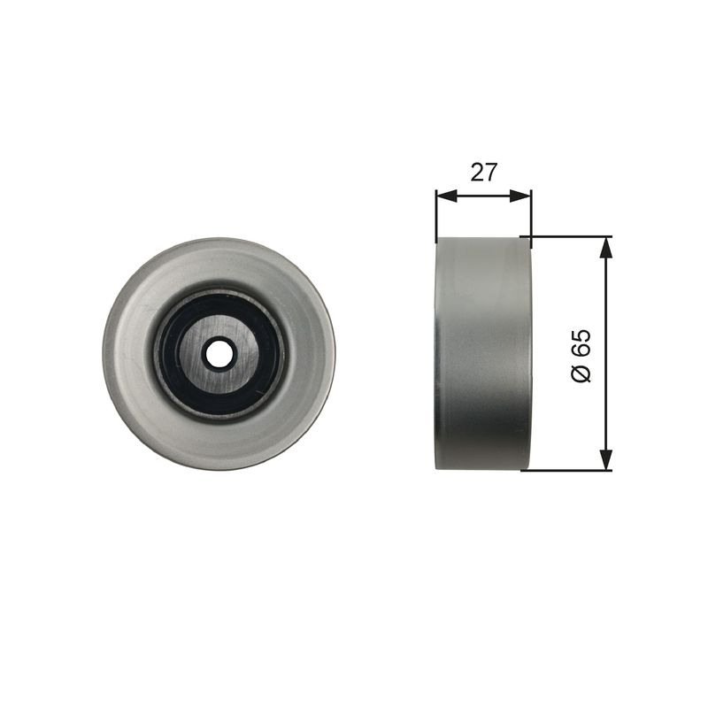 GATES T36451 Deflection/Guide Pulley, V-ribbed belt