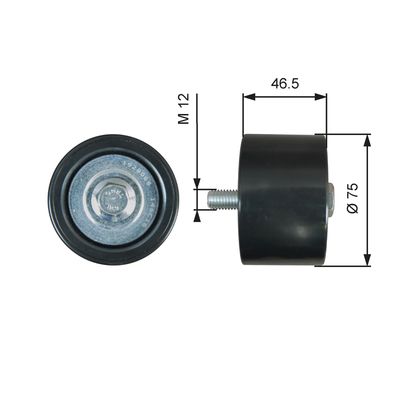 Deflection/Guide Pulley, V-ribbed belt GATES T36626