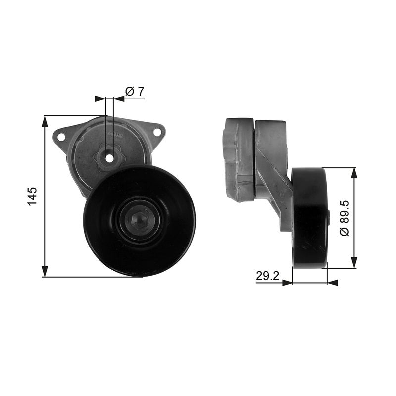 GATES T38169 Belt Tensioner, V-ribbed belt