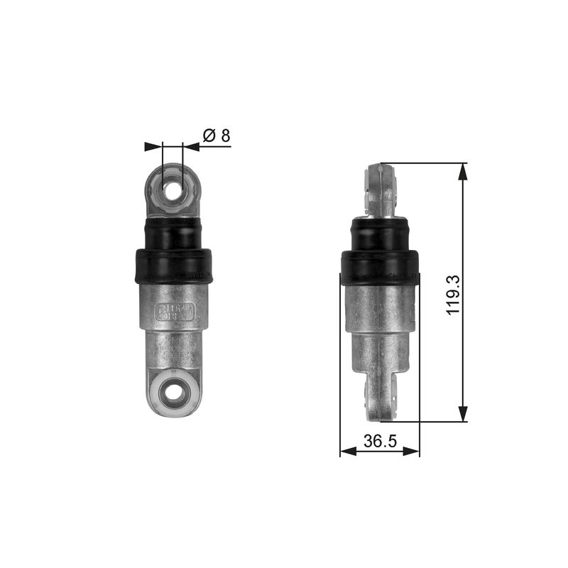 GATES T38218 Vibration Damper, V-ribbed belt