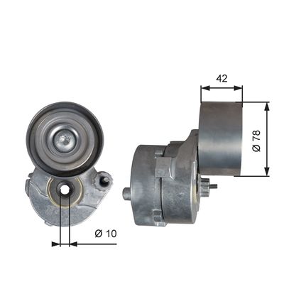 Belt Tensioner, V-ribbed belt GATES T38560