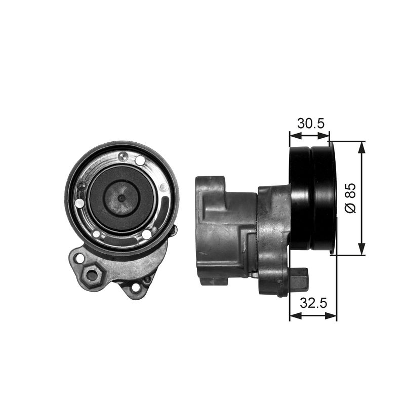GATES T38572 Belt Tensioner, V-ribbed belt
