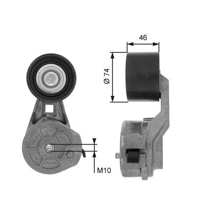 Belt Tensioner, V-ribbed belt GATES T38602