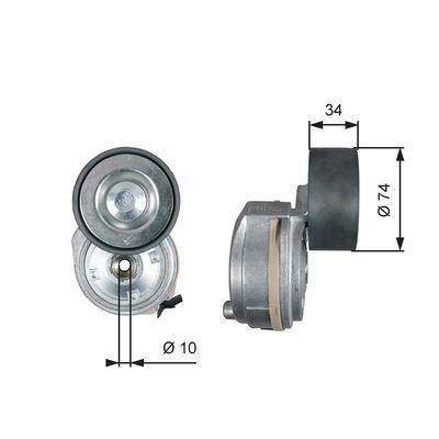 Belt Tensioner, V-ribbed belt GATES T38638