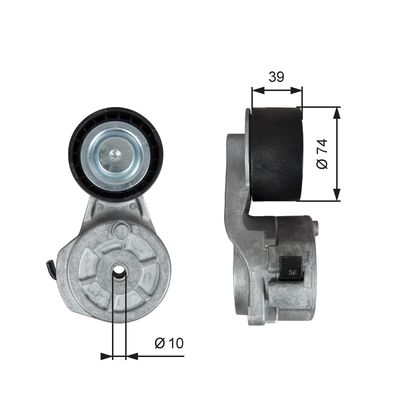 Belt Tensioner, V-ribbed belt GATES T38706