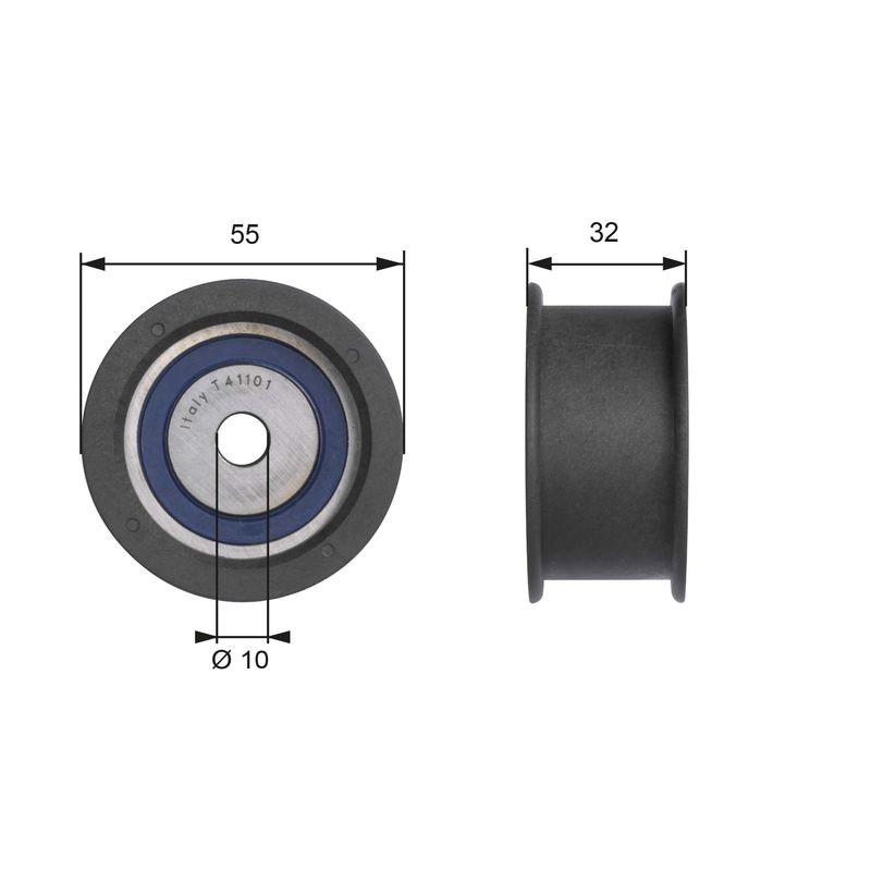GATES T41101 Deflection Pulley/Guide Pulley, timing belt