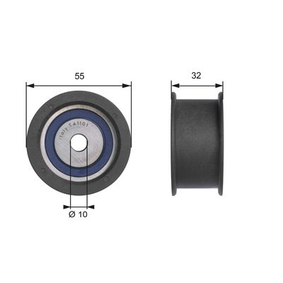 Deflection Pulley/Guide Pulley, timing belt GATES T41101