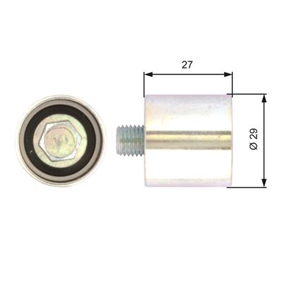 Deflection Pulley/Guide Pulley, timing belt GATES T42019