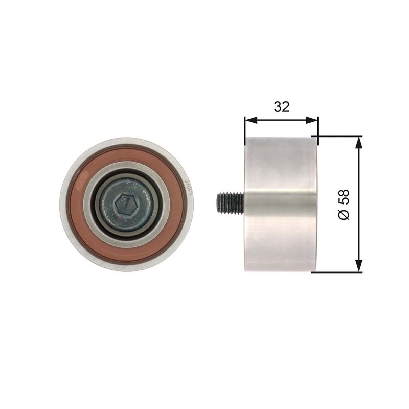 GATES T42141 Deflection Pulley/Guide Pulley, timing belt