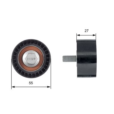 Deflection Pulley/Guide Pulley, timing belt GATES T42150