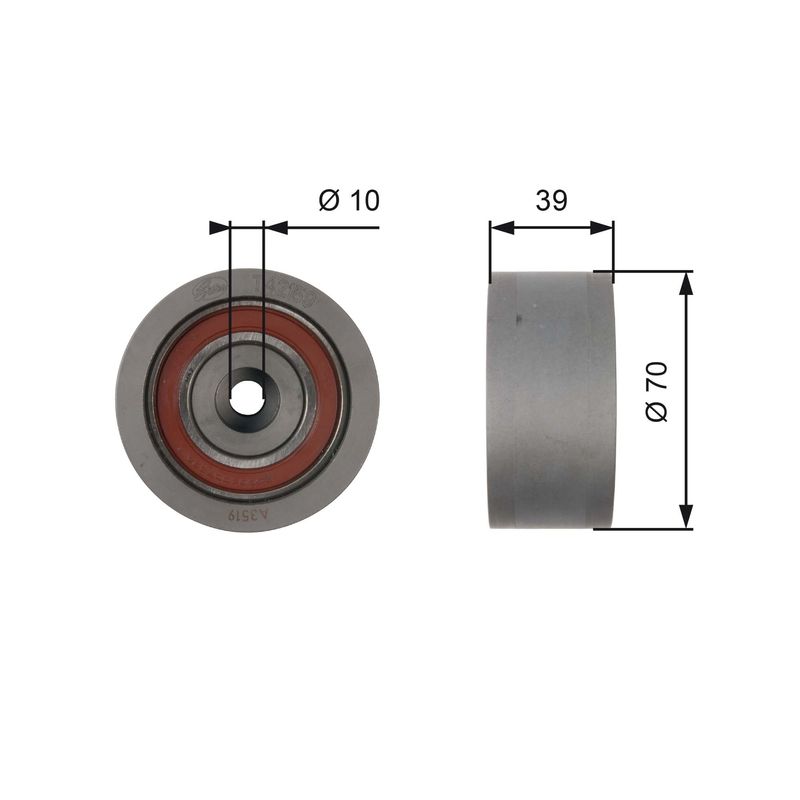 GATES T42159 Deflection Pulley/Guide Pulley, timing belt