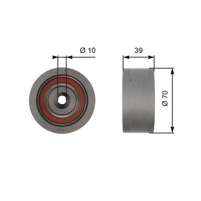 Deflection Pulley/Guide Pulley, timing belt GATES T42159