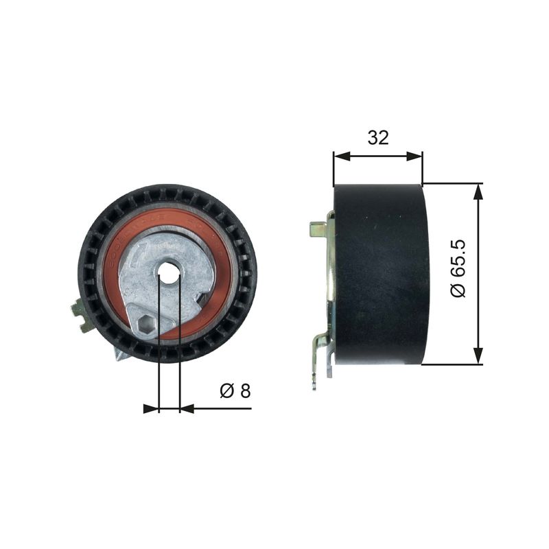GATES T43236 Tensioner Pulley, timing belt