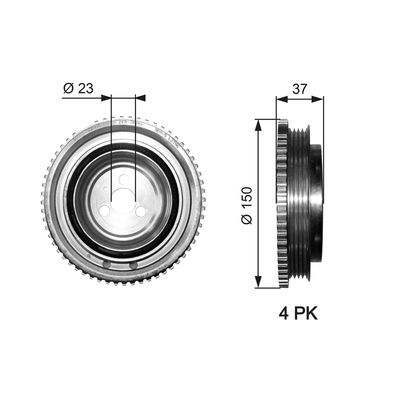 Belt Pulley, crankshaft GATES TVD1053