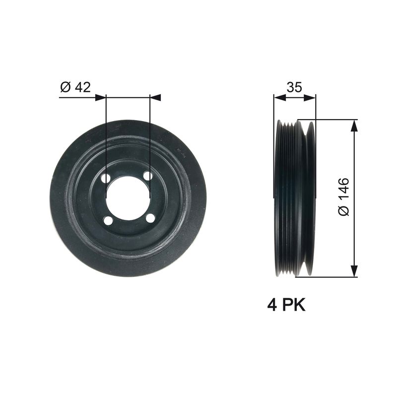 GATES TVD1115 Belt Pulley, crankshaft