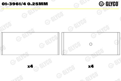 Connecting Rod Bearing GLYCO 01-3961/4 0.25MM
