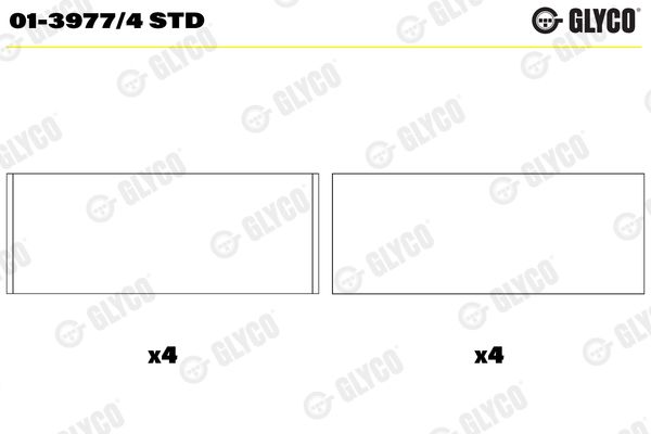 GLYCO 01-3977/4 STD Connecting Rod Bearing