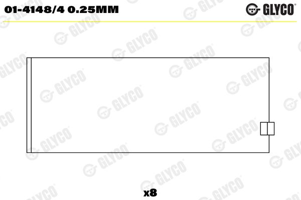 GLYCO 01-4148/4 0.25mm Connecting Rod Bearing