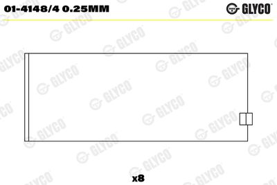 Connecting Rod Bearing GLYCO 01-4148/4 0.25mm