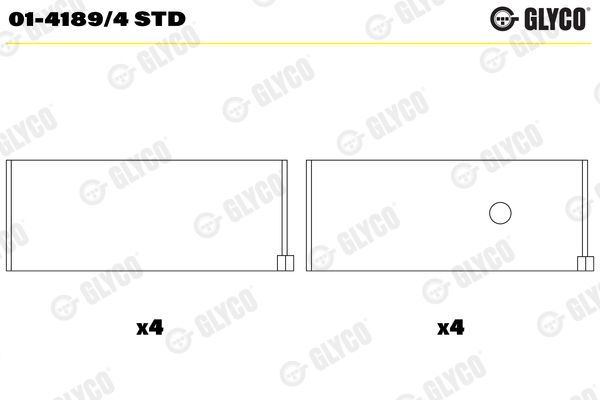 GLYCO 01-4189/4 STD Connecting Rod Bearing