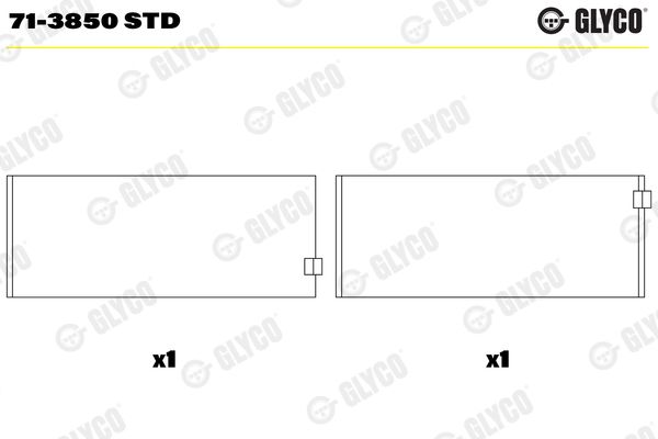 GLYCO 71-3850 STD Connecting Rod Bearing