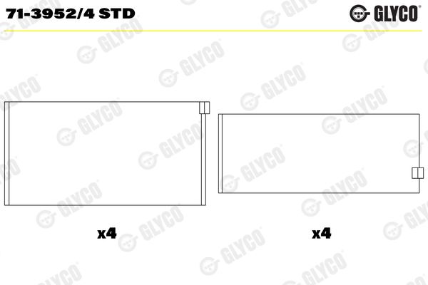GLYCO 71-3952/4 STD Connecting Rod Bearing