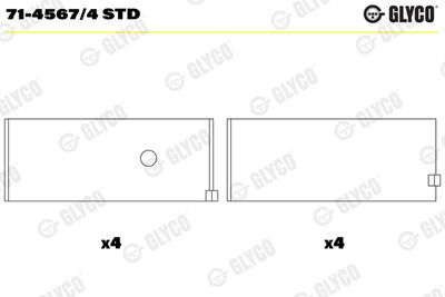 Connecting Rod Bearing GLYCO 71-4567/4 STD