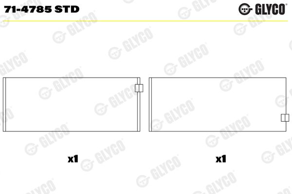 GLYCO 71-4785 STD Connecting Rod Bearing
