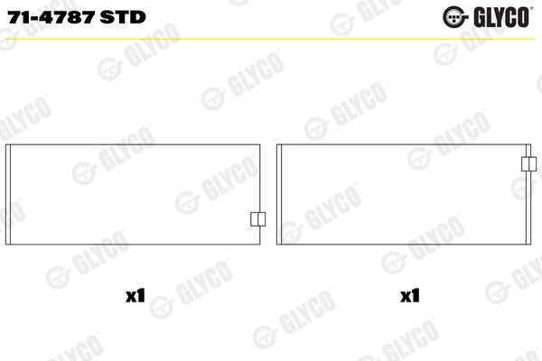 GLYCO 71-4787 STD Connecting Rod Bearing