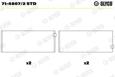 Connecting Rod Bearing GLYCO 71-4807/2 STD