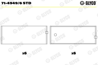 Connecting Rod Bearing GLYCO 71-4949/6 STD