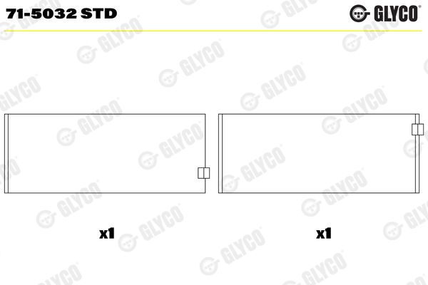 GLYCO 71-5032 STD Connecting Rod Bearing