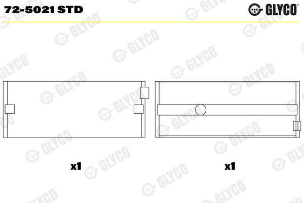 GLYCO 72-5021 STD Crankshaft Bearing