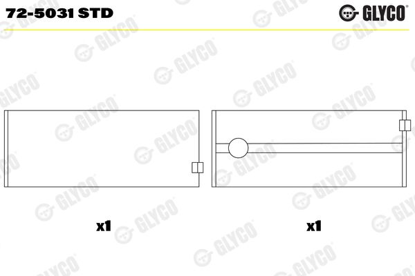 GLYCO 72-5031 STD Crankshaft Bearing