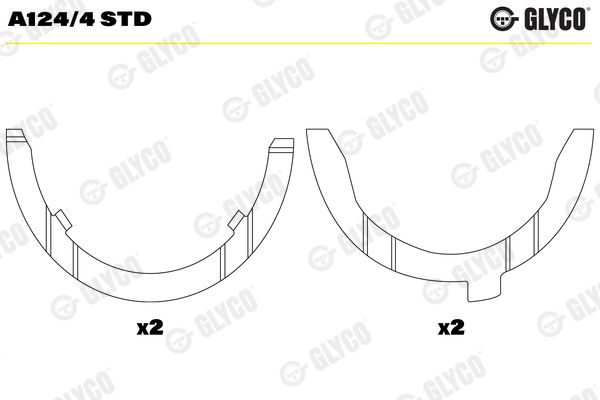 GLYCO A124/4 STD Thrust Washer, crankshaft