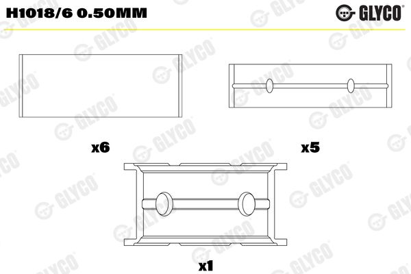 GLYCO H1018/6 0.50MM Crankshaft Bearing