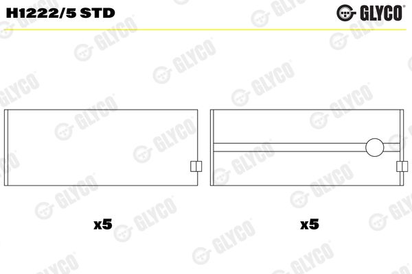 GLYCO H1222/5 STD Crankshaft Bearing